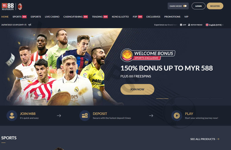 M88 bookmaker supports secure online transactions